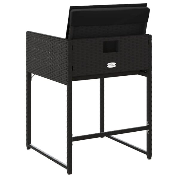 vidaXL Záhradné stoličky so sedákmi 4 ks čierne polyratanové – Obrázok 7