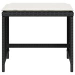 vidaXL 5-dielna záhradná jedálenská súprava a vankúše čierna polyratan – Obrázok 13