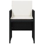 vidaXL 5-dielna záhradná jedálenská súprava a vankúše čierna polyratan – Obrázok 5