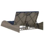 vidaXL Záhradné ležadlo s vankúšmi, sivé 114x205x73 cm, polyratan – Obrázok 6