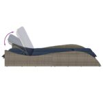 vidaXL Záhradné ležadlo s vankúšmi, sivé 114x205x73 cm, polyratan – Obrázok 7