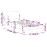 vidaXL Rám postele Dover tmavosivý 100x203 cm zamat – Obrázok 9