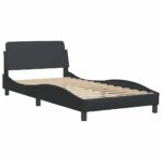 vidaXL Rám postele Dover čierny 100x203 cm umelá koža – Obrázok 3