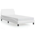 vidaXL Rám postele Dover biely 100x203 cm umelá koža – Obrázok 2