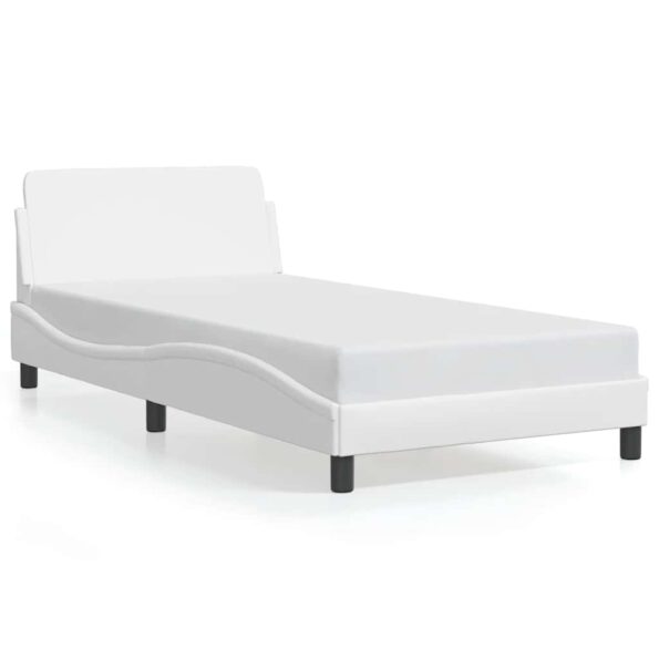 vidaXL Rám postele Dover biely 100x203 cm umelá koža – Obrázok 2