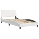 vidaXL Rám postele Dover biely 100x203 cm umelá koža – Obrázok 3
