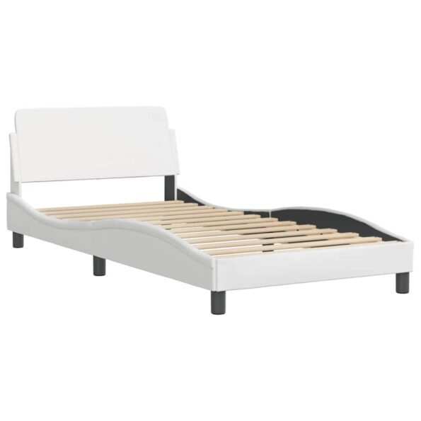 vidaXL Rám postele Dover biely 100x203 cm umelá koža – Obrázok 3