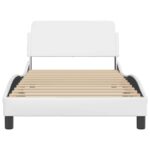 vidaXL Rám postele Dover biely 100x203 cm umelá koža – Obrázok 4