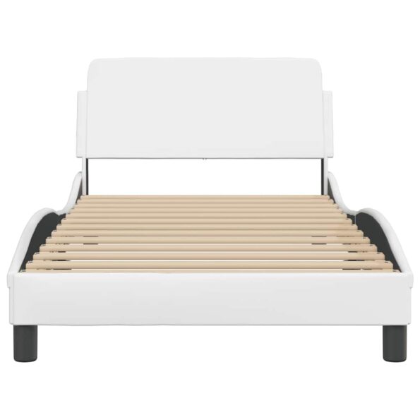 vidaXL Rám postele Dover biely 100x203 cm umelá koža – Obrázok 4