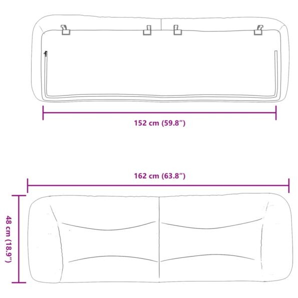 vidaXL Vankúš na čelo postele čierny 152 cm umelá koža – Obrázok 10