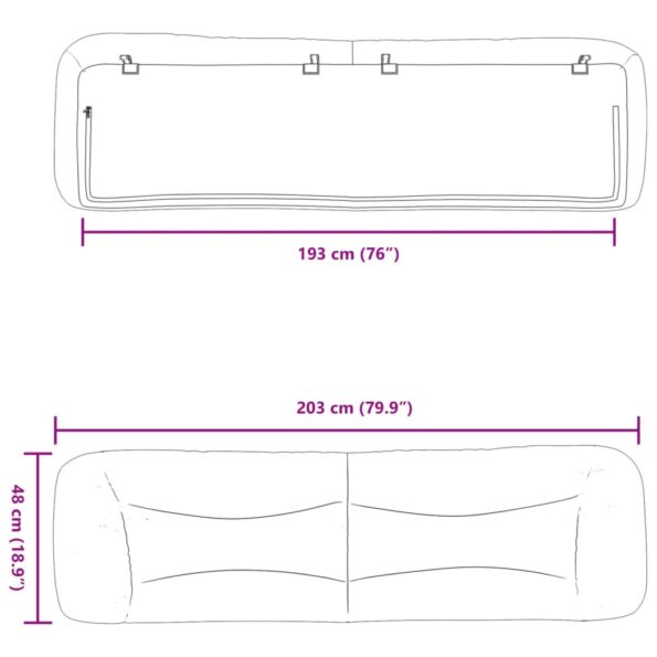 vidaXL Vankúš na čelo postele biely 193 cm umelá koža – Obrázok 10
