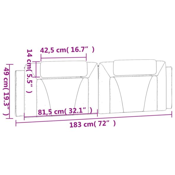 vidaXL Vankúš na čelo postele biely 183 cm umelá koža – Obrázok 10