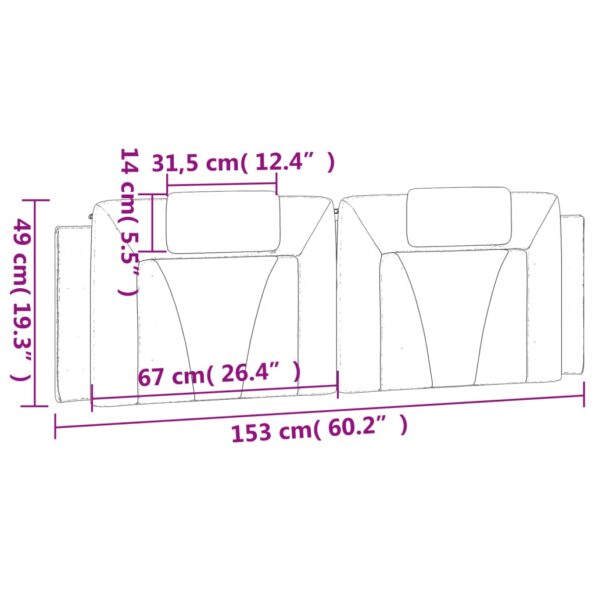 vidaXL Vankúš na čelo postele Viana čierno-biely 152 cm umelá koža – Obrázok 11