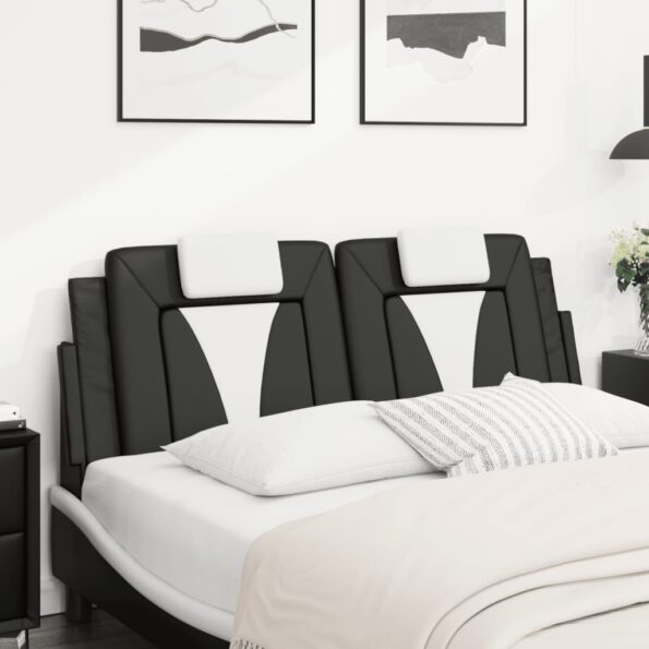 vidaXL Vankúš na čelo postele Viana čierno-biely 152 cm umelá koža – Obrázok 3
