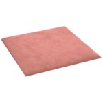 vidaXL Nástenný čelník 12 pcs Ružová 30 x 30 cm Zamat – Obrázok 3