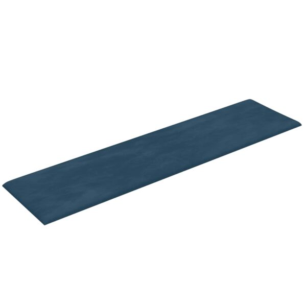 vidaXL Nástenný čelník 12 pcs Modrá 60 x 15 cm Zamat – Obrázok 3