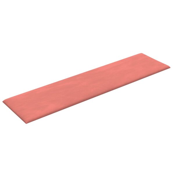 vidaXL Nástenný čelník 12 pcs Ružová 60 x 15 cm Zamat – Obrázok 3