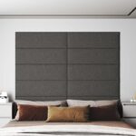 vidaXL Nástenný čelník 12 pcs Tmavo šedá 90 x 30 cm látka