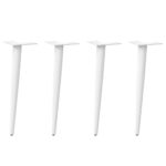 vidaXL Nohy konferenčného stolíka, kužeľovitý tvar, 4 ks, biele, 42-43 cm, oceľové