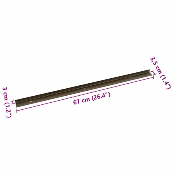 vidaXL Schodové hrany 30 pcs Hnedá 67 cm Hliník – Obrázok 8