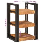 vidaXL Nočný stolík Hnedá a čierna 38 x 33 x 58 cm Masívne mango drevo – Obrázok 11