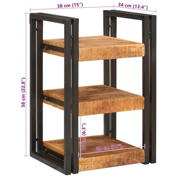 vidaXL Nočný stolík Hnedá a čierna 38 x 33 x 58 cm Masívne mango drevo – Obrázok 11