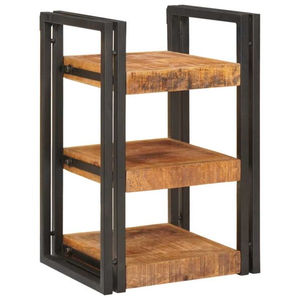 vidaXL Nočný stolík Hnedá a čierna 38 x 33 x 58 cm Masívne mango drevo – Obrázok 2