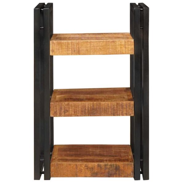 vidaXL Nočný stolík Hnedá a čierna 38 x 33 x 58 cm Masívne mango drevo – Obrázok 4