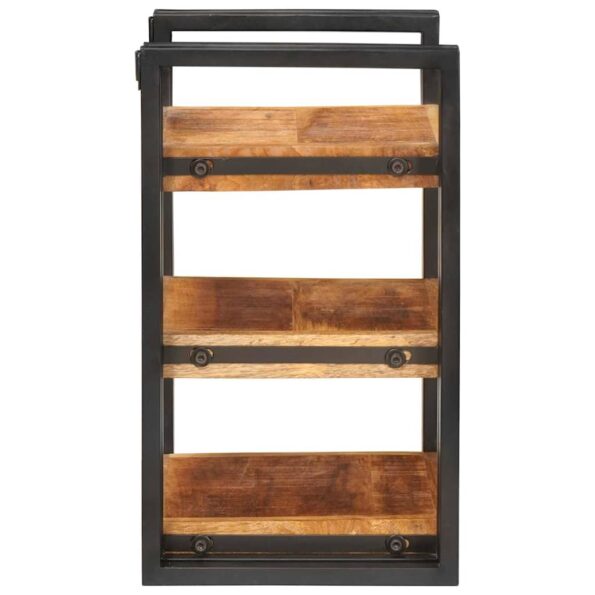 vidaXL Nočný stolík Hnedá a čierna 38 x 33 x 58 cm Masívne mango drevo – Obrázok 5