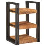 vidaXL Nočný stolík 2 pcs Hnedá a čierna Masívne mango drevo – Obrázok 3