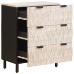 vidaXL Servírovacia skriňa Biele umývanie dokončenie 60 x 33,5 x 75 cm – Obrázok 2