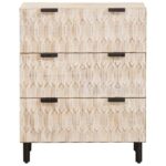 vidaXL Servírovacia skriňa Biele umývanie dokončenie 60 x 33,5 x 75 cm – Obrázok 3