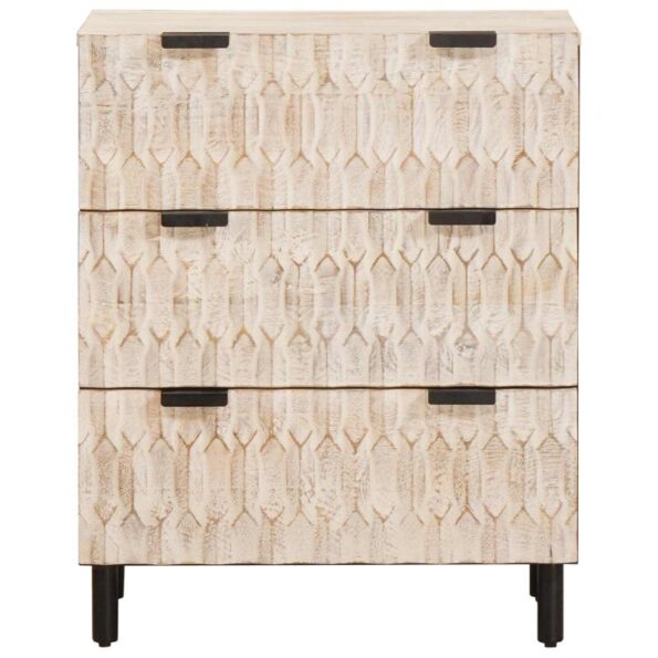 vidaXL Servírovacia skriňa Biele umývanie dokončenie 60 x 33,5 x 75 cm – Obrázok 3