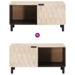 vidaXL Konferenčný stolík Biela 80 x 50 x 40 cm Masívne mango drevo – Obrázok 10