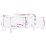 vidaXL Konferenčný stolík Biela 80 x 50 x 40 cm Masívne mango drevo – Obrázok 12