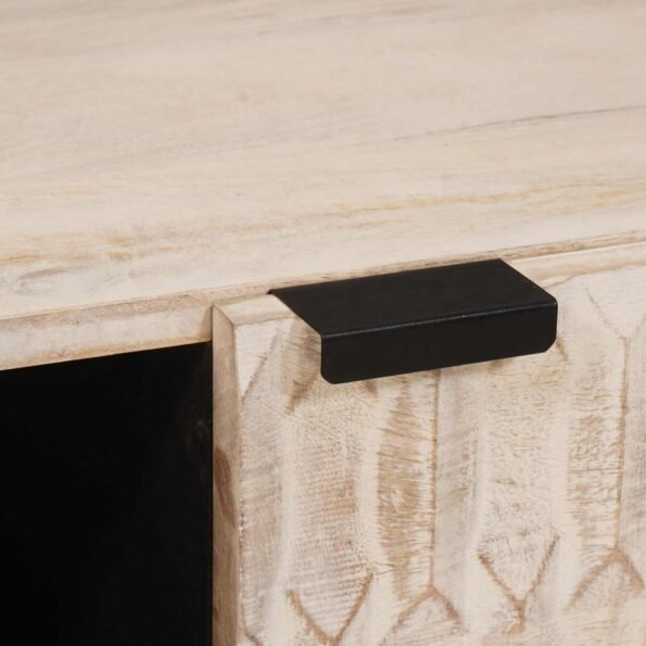 vidaXL Konferenčný stolík Biela 80 x 50 x 40 cm Masívne mango drevo – Obrázok 7