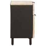 vidaXL Nočný stolík Biela 50 x 33 x 60 cm Masívne mango drevo – Obrázok 4