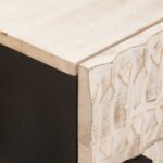 vidaXL Nočný stolík Biela 50 x 33 x 60 cm Masívne mango drevo – Obrázok 6