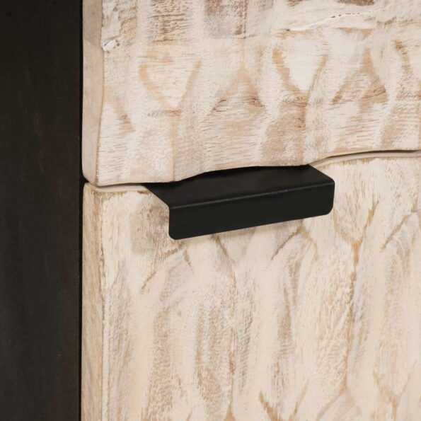 vidaXL Nočný stolík Biela 50 x 33 x 60 cm Masívne mango drevo – Obrázok 7