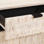 vidaXL Nočný stolík Biela 50 x 33 x 60 cm Masívne mango drevo – Obrázok 8