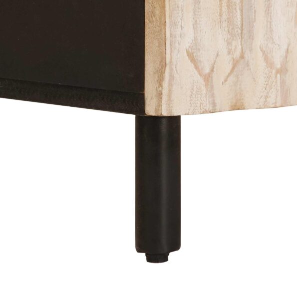 vidaXL Nočný stolík Biela 50 x 33 x 60 cm Masívne mango drevo – Obrázok 9