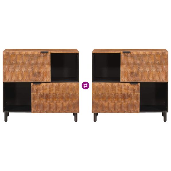 vidaXL Servírovacia skriňa Jednofarebný Drevité hnedé dokončenie – Obrázok 10