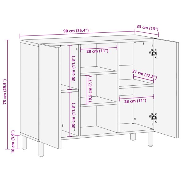 vidaXL Servírovacia skriňa Iný Drevité hnedé dokončenie – Obrázok 11