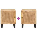 vidaXL Nočný stolík Prírodná 40 x 33,5 x 46 cm Masívne mango drevo – Obrázok 10
