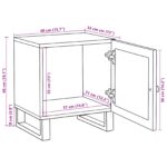 vidaXL Nočný stolík Prírodná 40 x 33,5 x 46 cm Masívne mango drevo – Obrázok 12