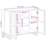 vidaXL Highboard s úložiskom Hnedá 90 x 33 x 75 cm Masívne mango drevo – Obrázok 11