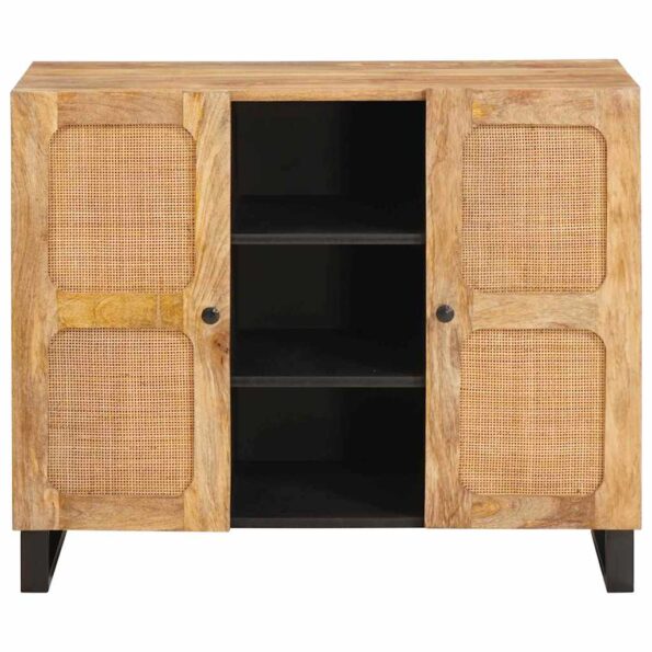 vidaXL Highboard s úložiskom Hnedá 90 x 33 x 75 cm Masívne mango drevo – Obrázok 3