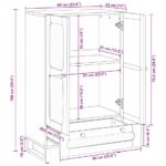 vidaXL Highboard s dverami Hnedá 40 x 33 x 110 cm Masívne mango drevo – Obrázok 11