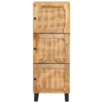 vidaXL Highboard s dverami Hnedá 40 x 33 x 110 cm Masívne mango drevo – Obrázok 2