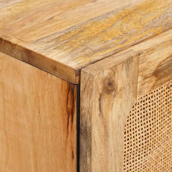 vidaXL Highboard s dverami Hnedá 40 x 33 x 110 cm Masívne mango drevo – Obrázok 5